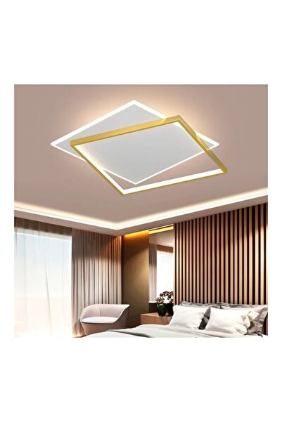 Alessandro DESIGN Lustra LED cu telecomanda SOLARA 98W, 2 Patrate, lumina Rec...