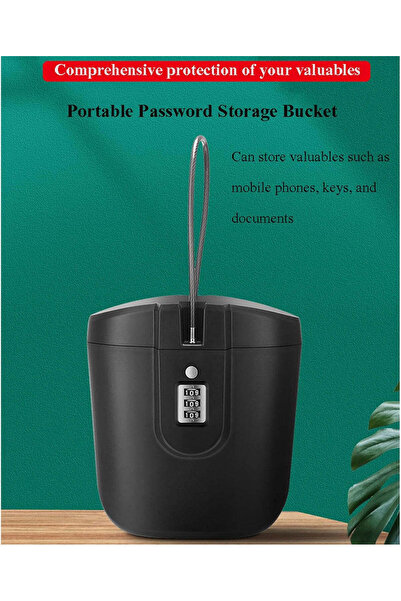 Generic Portable Safe Box - Combination Security Case Lock Box with Code (Black)