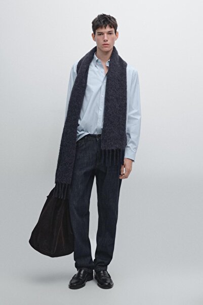 Massimo Dutti Regular fit çizgili poplin gömlek