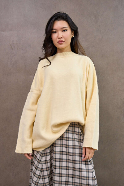 KÜÇÜĞÜM BUTİK Tereyağ Sarısı Salaş Triko Kazak