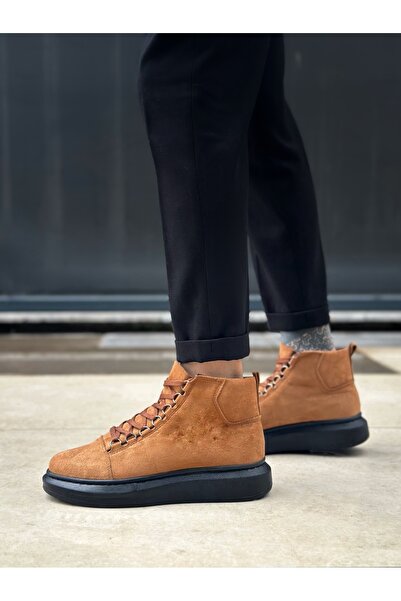 TUGERDİ Ανδρικά αθλητικά μποτάκια TGE230863 σε στυλ μαύρης ελαφριάς σόλας με κορδόνια από καστόρι