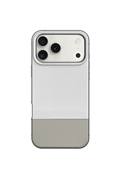 Levelo Cuir Leather Hybrid Case for iPhone 17 Pro Max – Silverstone