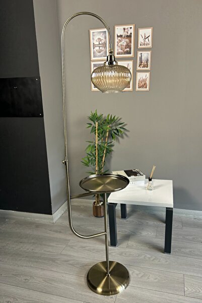 Bamyum Ruiz Bal Rengi Eskitme Gövde Tepsili Hareketli Başlık Lambader Modern ...