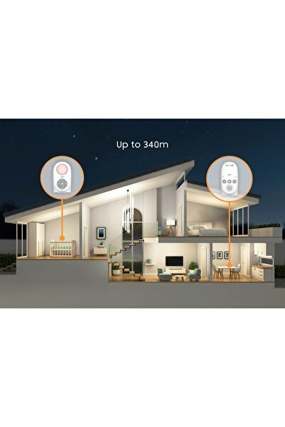 Chillax جهاز مراقبة الأطفال الرقمي الصوتي CB210 مع إضاءة ليلية، ووضع ECO الذكي، وتفعيل صوتي VOX، و5 تهويدات