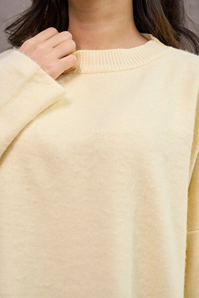 KÜÇÜĞÜM BUTİK Tereyağ Sarısı Salaş Triko Kazak