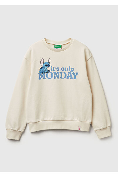 United Colors of Benetton Ecru pentru fete cu cu imprimeu etichete cu logo pe...