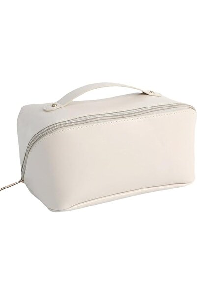 COOYA Cosmetic Bag, Large Capacity Travel, Bistratal Makeup Bag, Waterproof, Portable, Leather Makeup Bags