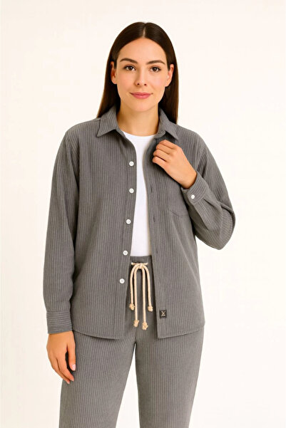 JANES Velvet Oversized Set – Shirt and Pants Two-Piece Set Smoked Corduroy Elegance, Stay Comfortable and Elegant