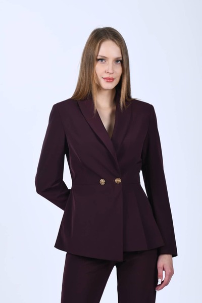 la luce Bordo Yanı Pile Detaylı Blazer Ceket - QC91