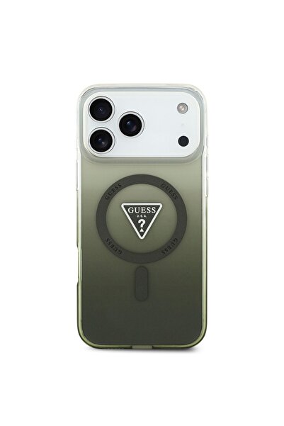 Guess MagSafe IML Gradient Case with Triangle Logo for iPhone 17 Pro Max – Transparent / Khaki