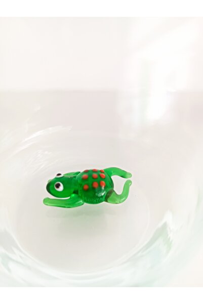ADAMODART Handmade Single Water Glass with Frog Glass Figure