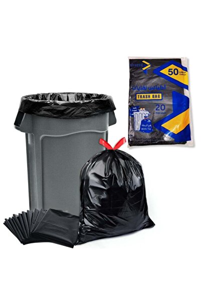 AlsayedP أكياس قمامة سوداء شديدة التحمل سعة 50 جالونًا - 20 كيسًا