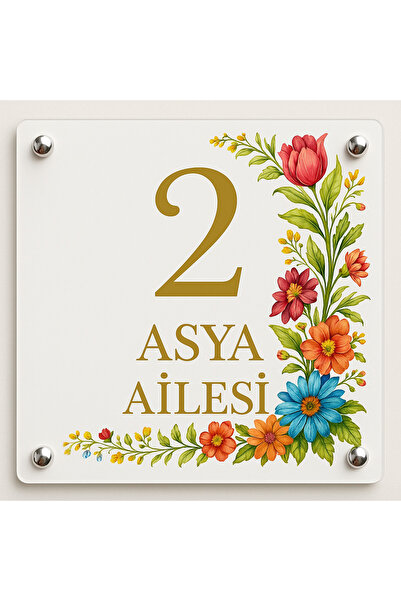 Outdoor One Kişiye Özel Maşallah Kapı İsimliği | Yazılı Pleksi Apartman & Site Tabelası 20x30cm