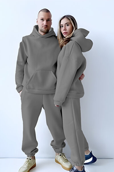 BayBayan طقم رياضي يونيسكس بغطاء رأس بتصميم واسع خاص للأزواج، مصنوع من قماش ص...