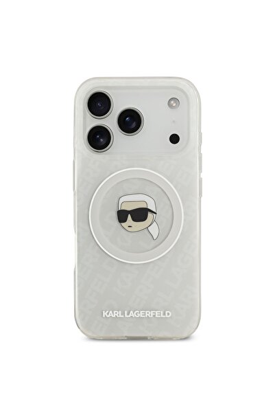 Karl Lagerfeld جراب MagSafe IML Glitter & KL Repeated مع رأس كارل لهاتف iPhon...