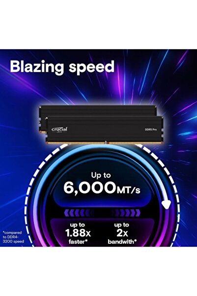 Crucial Pro 32GB (2x16GB) DDR5 5600MHz Soğutuculu CP2K16G56C46U5 1.1V