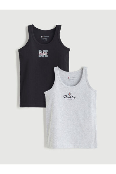 LC Waikiki New Season Crew Neck Printed Boys' Undershirt 2-Piece Set