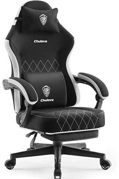 Chulovs كرسي ألعاب ومكتب مزود بنوابض جيبية ومسند ظهر قابل للتعديل ودعم أسفل ا...