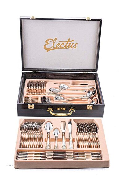 Electus 72-Piece Stainless Steel Cutlery Set Silver/Gold, Service for 12