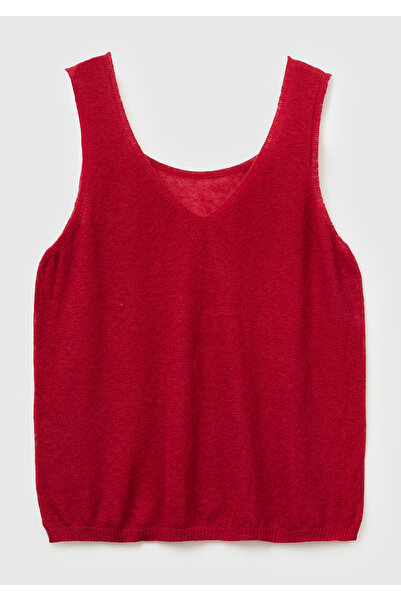 United Colors of Benetton Women's Fuchsia Alpaca and Wool Blend Knitwear Tank Top