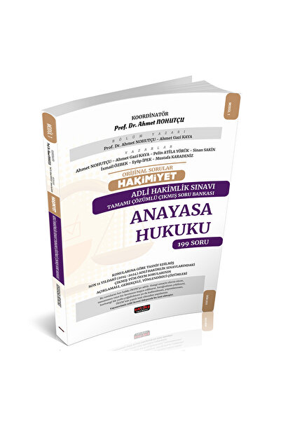 Savaş Yayınevi Orijinal Sorular HAKİMİYET Adli Hakimlik Anayasa Hukuku Çıkmış Soru Bankası Savaş Yayınları 2025
