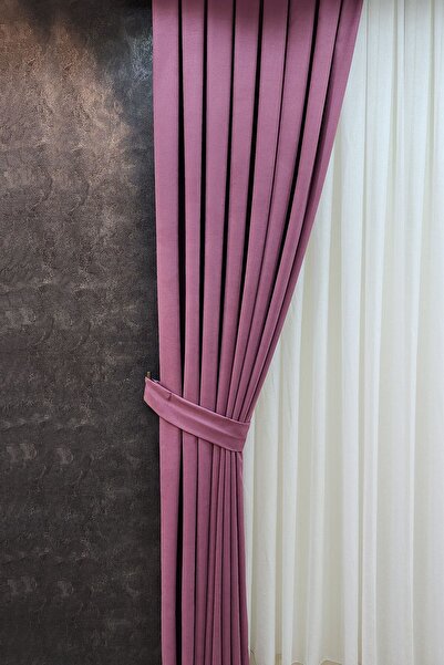 lissehome ستارة خلفية موسو بلون وردي مجفف