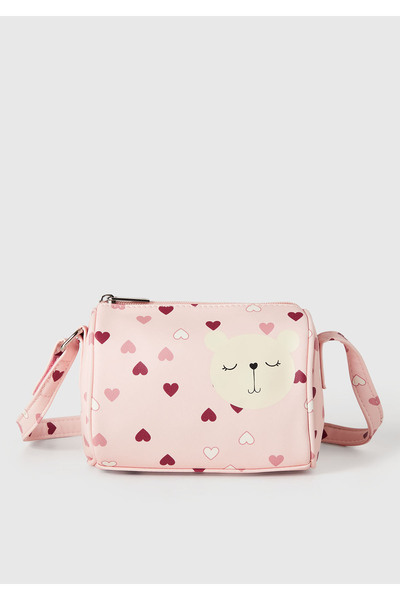 United Colors of Benetton Τσάντα για κορίτσια Dusty Pink Character με τύπωμα ...