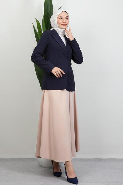 GİYZAMİLA Μπουφάν με πλαϊνή ζώνη σε μπλε ναυτικό