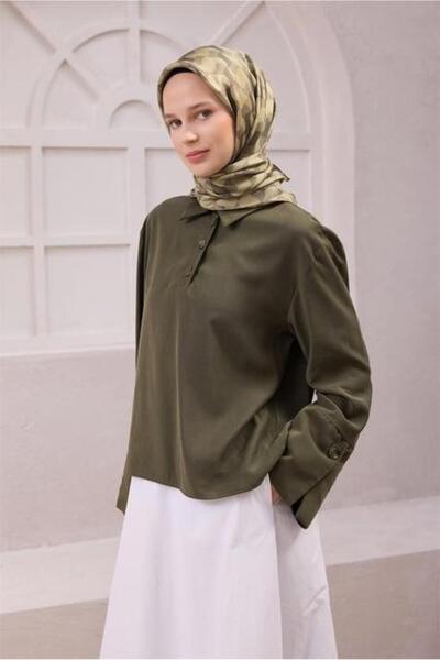 Belli Tivil Pure Silk Scarf 4211 - 53 Αφηρημένο σχέδιο σε ανοιχτό πράσινο χρώμα