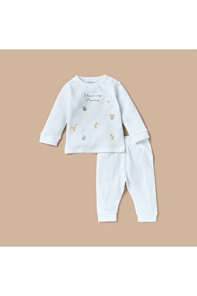 Juniors Embroidered T-shirt and Pyjama Set