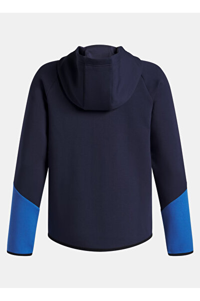 Under Armour Fermuarlı Yaka Düz Mavi Erkek Çocuk Eşofman Üstü 1386687-403-UA B Unstoppable Flc FZ