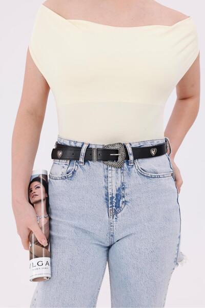 MODAM HİFA Embossed Buckle Heart-Shaped Trouser Belt Dress Belt Shirt Belt Coat Belt Women's Belt