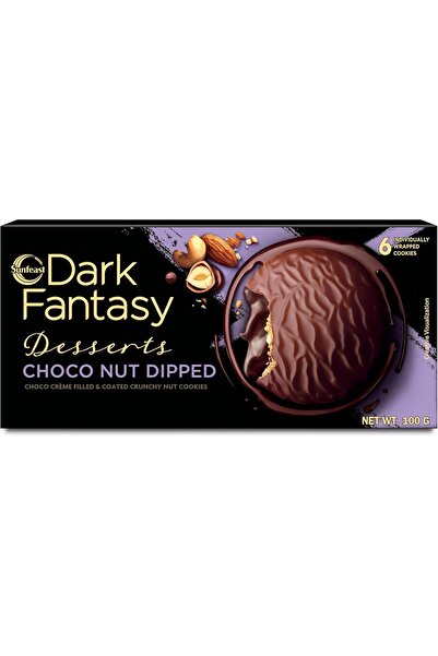 SUNFEAST Dark Fantasy Choconut Dipped Cookies – 100g, Rich Chocolate Flavor