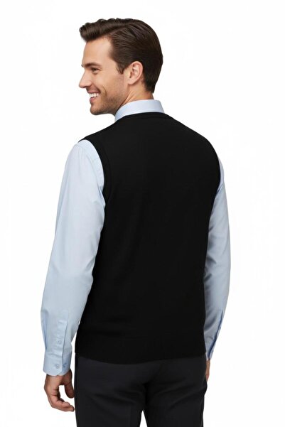 Çizgi Triko Men's Buttoned Vest with Pockets Steel Mesh Classic Fit 5215L Bgl-St04847
