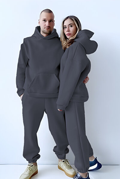 BayBayan طقم رياضي يونيسكس بغطاء رأس بتصميم واسع خاص للأزواج، مصنوع من قماش ص...