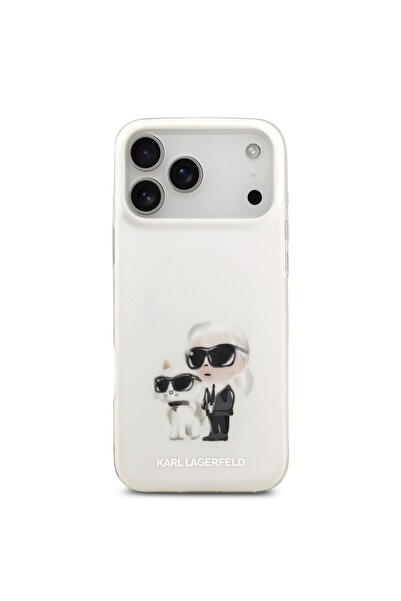 Karl Lagerfeld جراب MagSafe IML مع رؤوس Aquarillel Karl & Choupette لجهاز iPh...