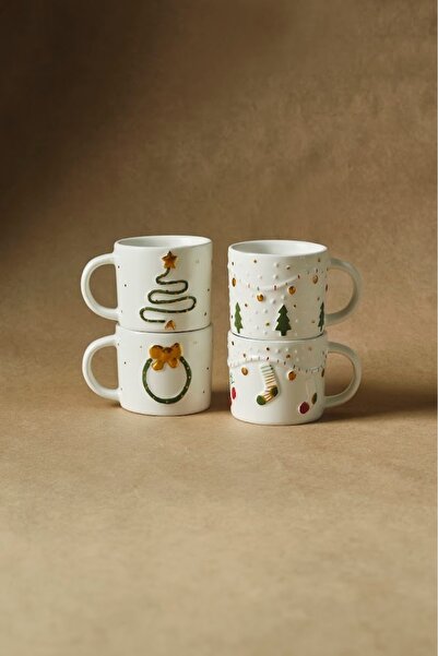 Karaca New Year New Year Bliss 4-Person Coffee Cup Set 100 ml