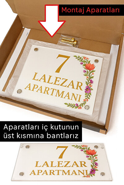 Outdoor One Kişiye Özel Maşallah Kapı İsimliği | Yazılı Pleksi Apartman & Site Tabelası 20x20cm