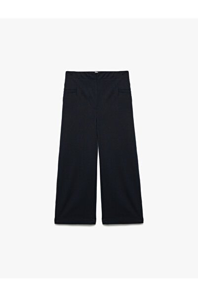 Koton Viscose Blend Loose Fit School Trousers with Pockets