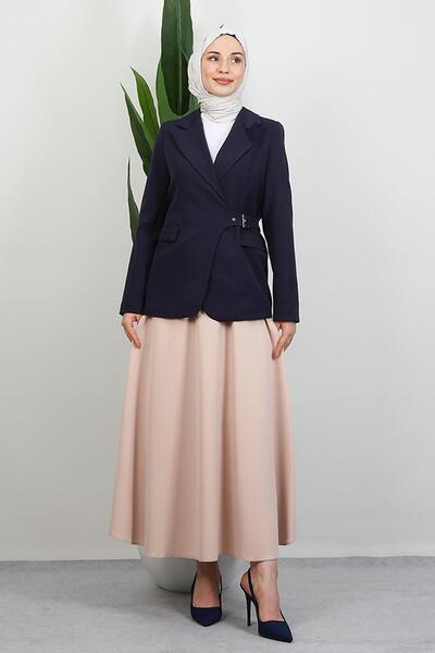 GİYZAMİLA Μπουφάν με πλαϊνή ζώνη σε μπλε ναυτικό