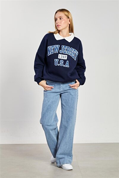 BARRELS AND OIL Γυναικείο Παντελόνι με Ελαστική Μέση Γκαμπαρντίνα - Μπλε Χιόνι