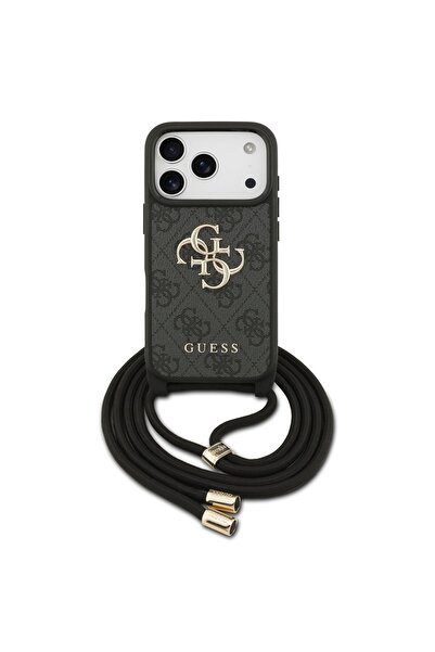 Guess جراب جلدي من البولي يوريثان بتقنية 4G لهاتف iPhone 17 Pro Max، شعار 4G ...