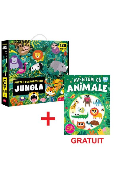 Mimorello Pachet - Puzzle Fosforescent - Jungla - Aventuri cu animale GRATUIT