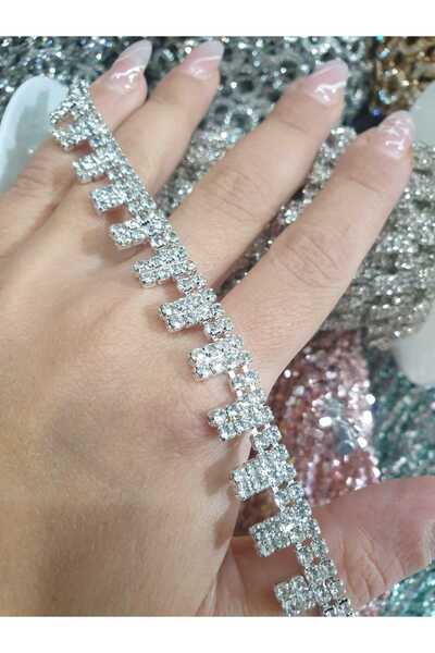 ESRA ŞELEM Kristalize Taşlı Dekoratif Şerit Aplik Aksesuar İşleme Şerit Hobi ...