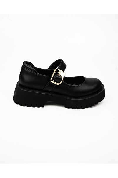 BABALİ 601 Massima Black Thick Sole Scarf-Decorated Casual Women's Shoes