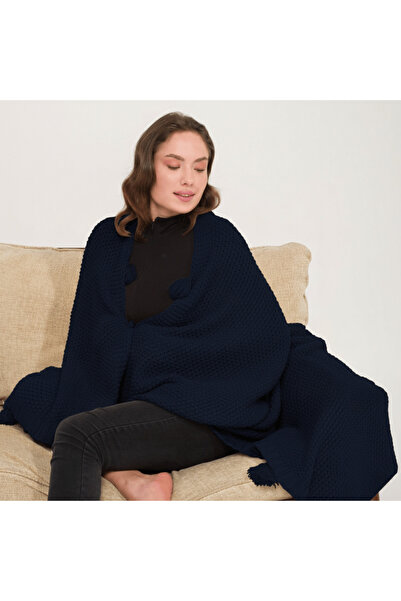 Miespiga Coco Rice Knitted Pompom Knitwear Tv Blanket Throw Sofa Shawl