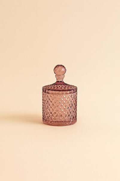 Mirano Cam Tasarım VİOLET KRİSTAL TAŞLI CAM ŞEKERLİK DEKORATİF OBJE 15CM