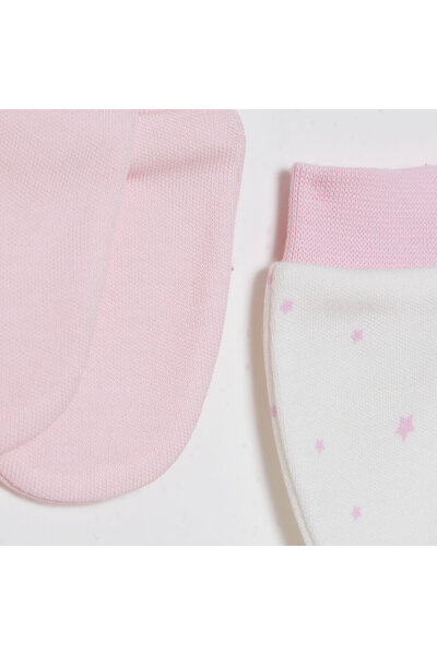 ebebek Hello Baby HelloBaby Kız Bebek Yenidoğan 2'li Eldiven İnterlok