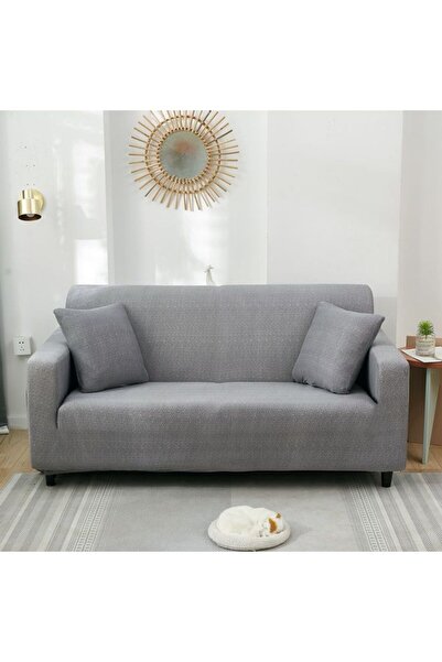 COOYA Texture Pattern Stretch Sofa Cover Grey