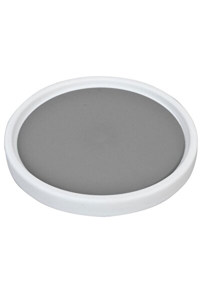 MACVI ® Rotating Kitchen Tray, 25 cm, non-slip surface, 360° rotation, spice organizer, white/gray
